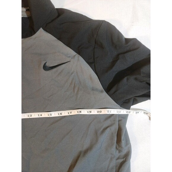 Nike Dri Fit Jacket Men Size Large Full Zip Gray/Black Pockets Swoosh Logo - Picture 5 of 11